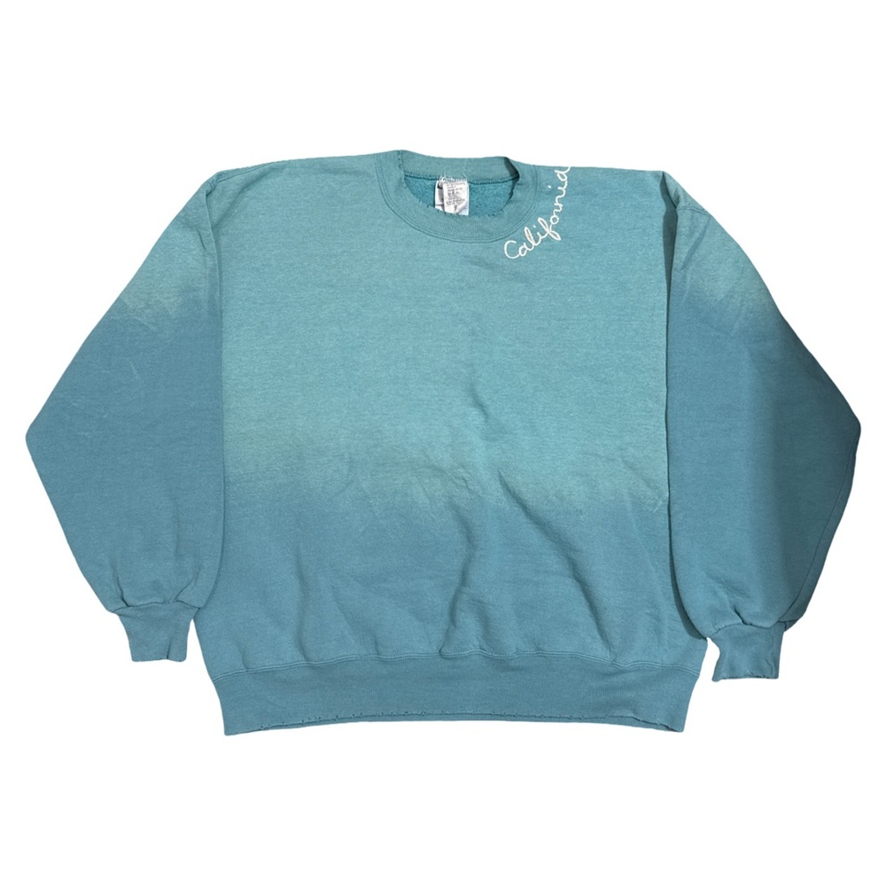 I Stole My Boyfriend’s Sweatshirt • Ombré California Embroidered Sweatshirt OOAK